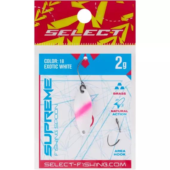 Блешня Select Supreme 2.0g 27mm #18 Exotic White, Вага блешні: 2.0, Колір блешні: #17 DarkSpace Chartreuse, фото , изображение 2